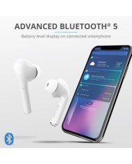 AURICULARES TRUST NIKA TOUCH EARPHONES BLUETOOTH WIRELESS WHITE