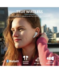 AURICULARES TRUST NIKA TOUCH EARPHONES BLUETOOTH WIRELESS WHITE