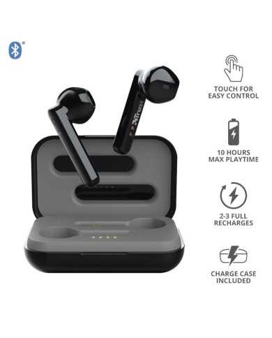 AURICULARES TRUST PRIMO TOUCH EARPHONES BLUETOOTH WIRELESS BLACK