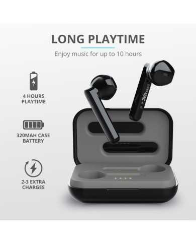 AURICULARES TRUST PRIMO TOUCH EARPHONES BLUETOOTH WIRELESS BLACK