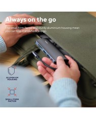 HUB TRUST DALYX USB-C 7 EN 1 HDMI USB-C USB MICRO SD RJ45 SILVER