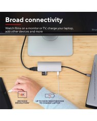 HUB TRUST DALYX USB-C 7 EN 1 HDMI USB-C USB MICRO SD RJ45 SILVER