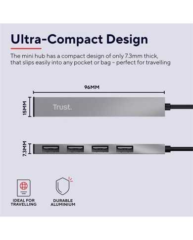 HUB USB TRUST 4 PUERTOS HALYX USB 2.0