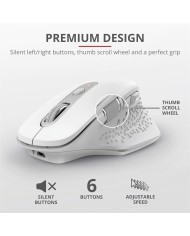 RATON TRUST OZAA ERGONOMICO RECARGABLE WIRELESS WHITE