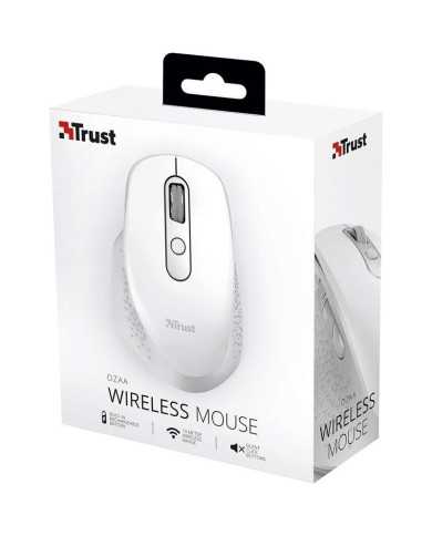 RATON TRUST OZAA ERGONOMICO RECARGABLE WIRELESS WHITE