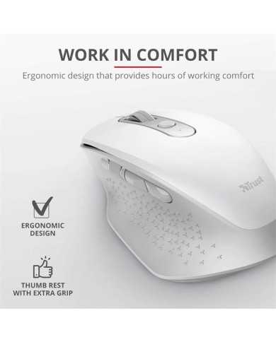 RATON TRUST OZAA ERGONOMICO RECARGABLE WIRELESS WHITE