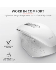 RATON TRUST OZAA ERGONOMICO RECARGABLE WIRELESS WHITE