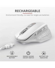 RATON TRUST OZAA ERGONOMICO RECARGABLE WIRELESS WHITE
