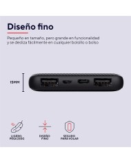 POWERBANK TRUST PRIMO SLIM 10000MAH 2A USB + USB-C + MICRO-USB ECO BLACK