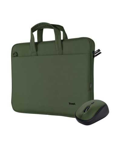 MALETIN TRUST BOLOGNA 16 GREEN + RATON WIRELESS SILENT GREEN