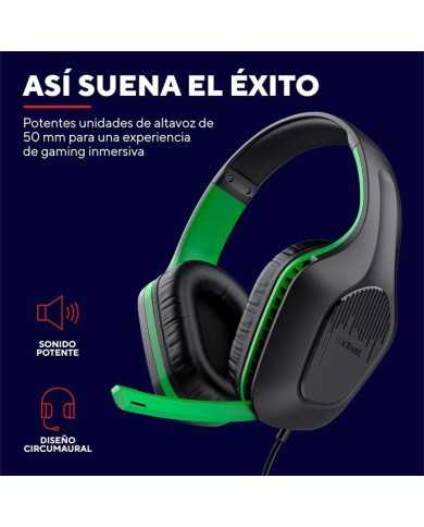 AURICULARES + MICROFONO TRUST GAMING GXT 415X ZIROX MULTI HEADSET GREEN
