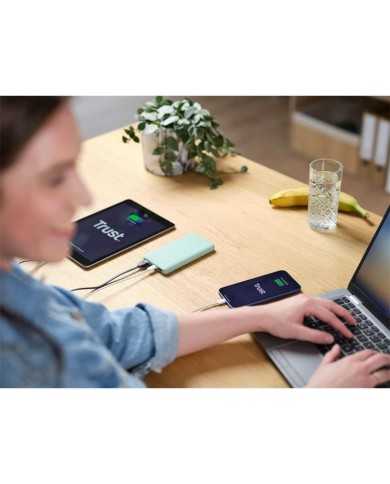 POWERBANK TRUST PRIMO SLIM 10000MAH X2 USB-A + USB-C + MICRO-USB ECO GREEN