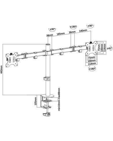 SOPORTE DE MESA TV/MONITOR AISENS 13-32 2 BRAZOS BLACK SOPORTE DE MESA TV/MONITOR AISENS 13-32 2 BRAZOS BLACK