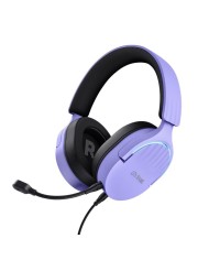 AURICULARES + MICROFONO TRUST GAMING RGB GXT 490P FAYZO HEADSET 7.1 PURPLE