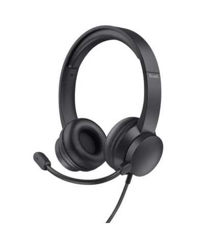 AURICULARES + MICROFONO TRUST HS-150 HEADSET 3.5MM BLACK