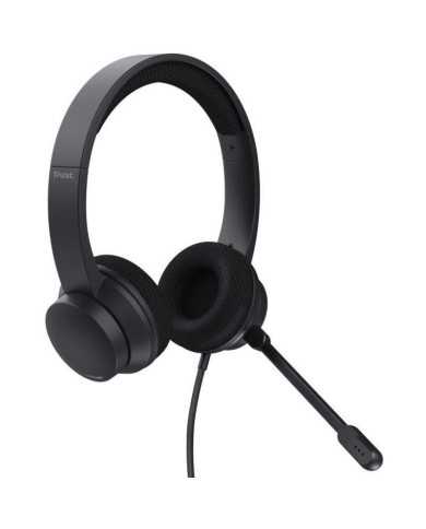 AURICULARES + MICROFONO TRUST HS-260 HEADSET ENC USB-A/USB-C BLACK