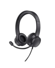 AURICULARES + MICROFONO TRUST HS-201 HEADSET USB BLACK