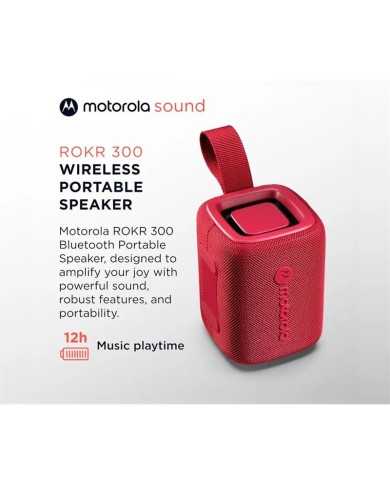 ALTAVOZ MOTOROLA ROKR 300 WIRELESS BLUETOOTH 5.3 IP67 RED