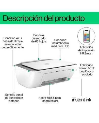 IMPRESORA HP DESKJET MULTIFUNCION 2820E COLOR WIFI WHITE