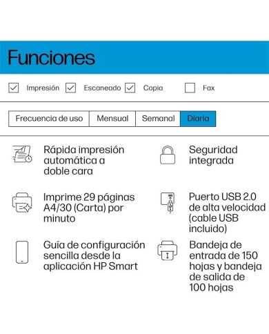IMPRESORA MFP HP LASER MONOCROMO LASERJET M234D DUPLEX WHITE