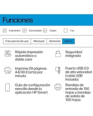 IMPRESORA MFP HP LASER MONOCROMO LASERJET M234D DUPLEX WHITE