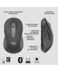 RATON LOGITECH SIGNATURE M650 M WIRELESS BLACK