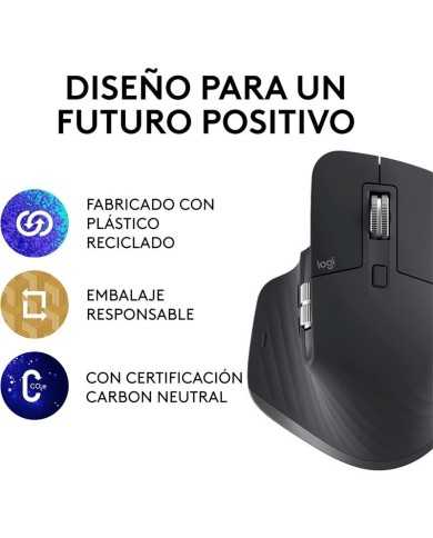 RATON LOGITECH MX MASTER 3S WIRELESS 8000DPI 7 BOTONES BLACK