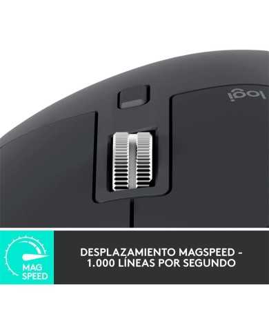 RATON LOGITECH MX MASTER 3S WIRELESS 8000DPI 7 BOTONES BLACK