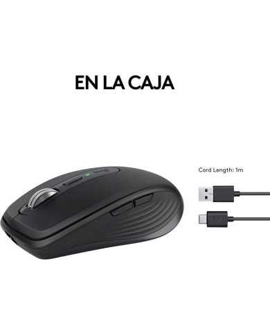 RATON LOGITECH MX ANYWHERE 3S WIRELESS BT 8000DPI 6 BOTONES BLACK