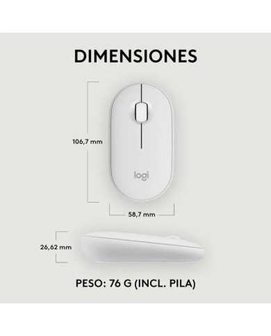 RATON LOGITECH PEBBLE 2 M350S WIRELESS WHITE