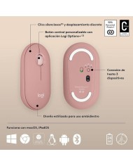 RATON LOGITECH PEBBLE 2 M350S WIRELESS ROSE