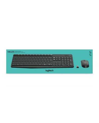 TECLADO + RATON LOGITECH MK235 WIRELESS BLACK