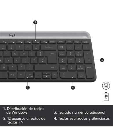 TECLADO + RATON LOGITECH MK470 SLIM WIRELESS SILENT