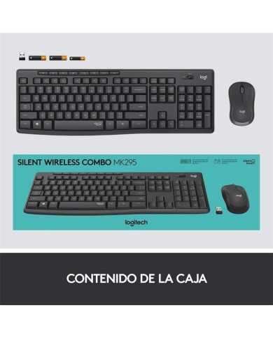 TECLADO + RATON LOGITECH MK295 WIRELESS SILENT GRAFITO