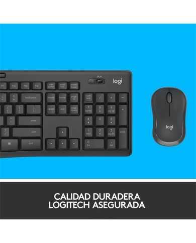 TECLADO + RATON LOGITECH MK295 WIRELESS SILENT GRAFITO