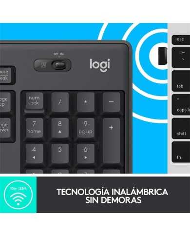 TECLADO + RATON LOGITECH MK295 WIRELESS SILENT GRAFITO