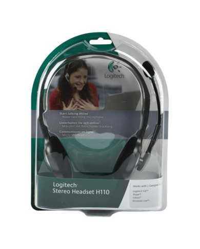 AURICULARES + MICROFONO LOGITECH H110 BLACK