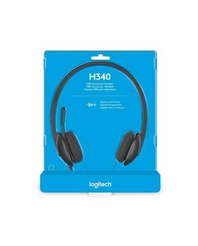 AURICULARES+ MICROFONO LOGITECH H340 USB BLACK