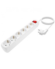 REGLETA AISENS 6 SCHUKOS PROTECCION INTERRUPTOR 1,4M WHITE