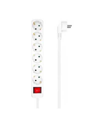 REGLETA AISENS 6 SCHUKOS PROTECCION INTERRUPTOR 1,4M WHITE