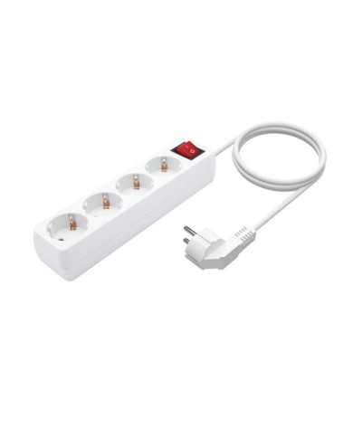 REGLETA AISENS 4 SCHUKOS PROTECCION INTERRUPTOR 1,4M WHITE