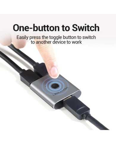 SWITCH/SPLITTER VENTION HDMI 2.0/H - X2 HDMI/H BIDIRECCIONAL 4K SILVER