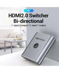 SWITCH/SPLITTER VENTION HDMI 2.0/H - X2 HDMI/H BIDIRECCIONAL 4K SILVER