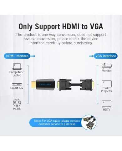 ADAPTADOR CONVERSOR VENTION HDMI/M A VGA/H AUDIO JACK 3.5 BLACK