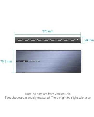 SPLITTER VENTION HDMI 2.0 4K 1X8 BLACK