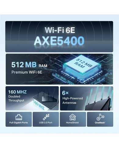 WIRELESS N ROUTER TP-LINK ARCHER AXE75 WIFI 6E AX5400