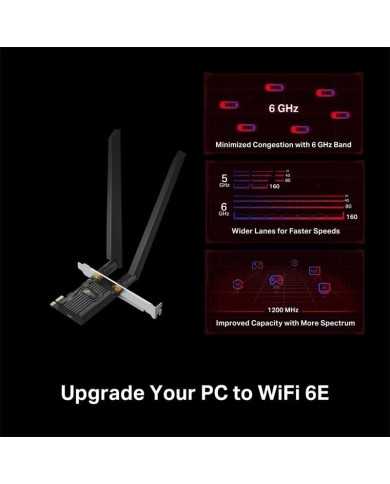 WIRELESS ADAPTADOR PCIE TP-LINK ARCHER TXE72E WIFI 6E AXE5400