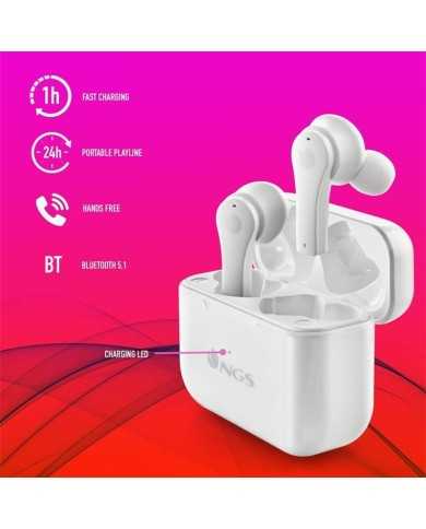 AURICULARES NGS ARTICA BLOOM EARPHONES BLUETOOTH WIRELESS WHITE