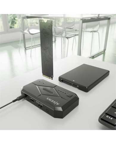 DOCK STATION CLONE AISENS 3.5/2.5 SATA M2 NVME USB 3.0 BLACK