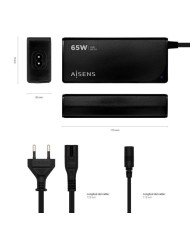 CARGADOR PORTATIL AISENS 65W AUTOMATICO + 9 CONECTORES + USB-A